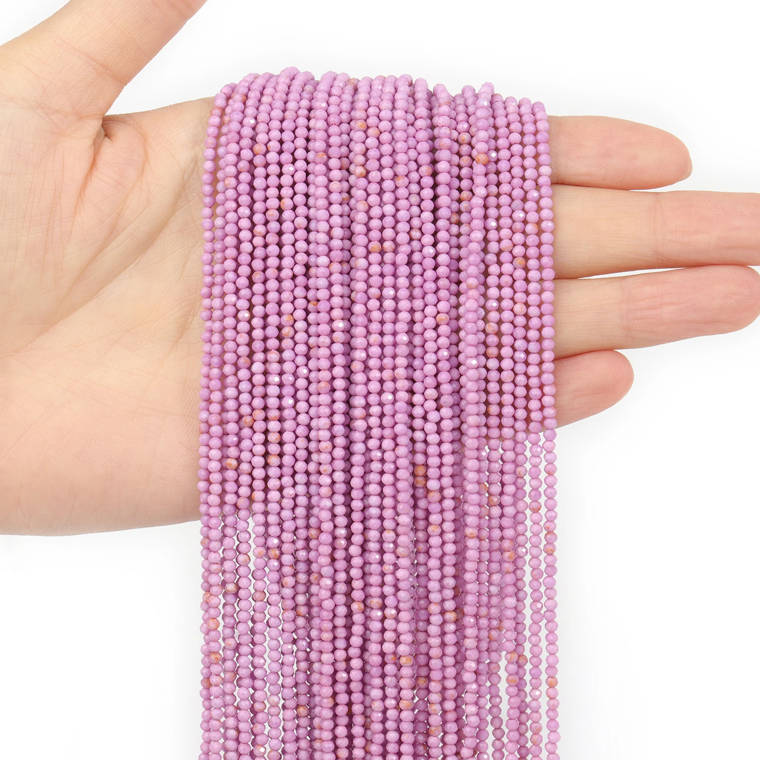 Großhandel Facettierte 2 3 4mm Naturstein Lila Mica Perlen Runde Kleine Lose Perlen für Schmuckherstellung DIY Armbänder Halsketten – Detail 3
