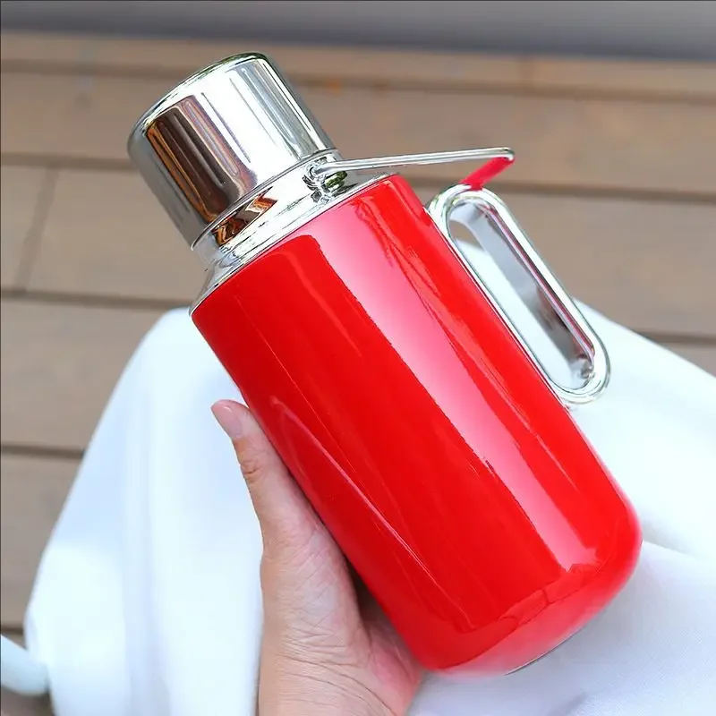 800ML Large-capacity THERMOS CUP/VACUUM FLASKS With Handle And Temperature Display,Gift,Inner And Outer Double-lid Water Bottle