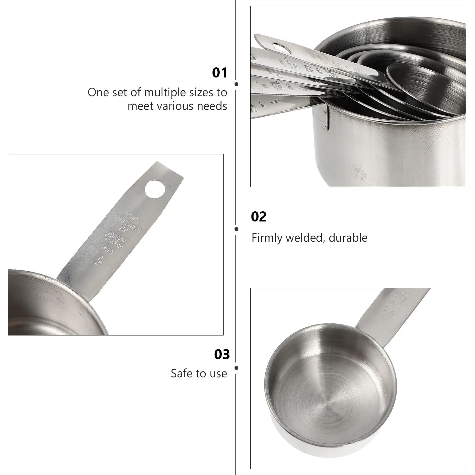 

5Pcs Silver Measuring Spoons Set Premium Stainless Steel Easy Clean Measuring Tools for Baking Cooking Coffee Making At Home