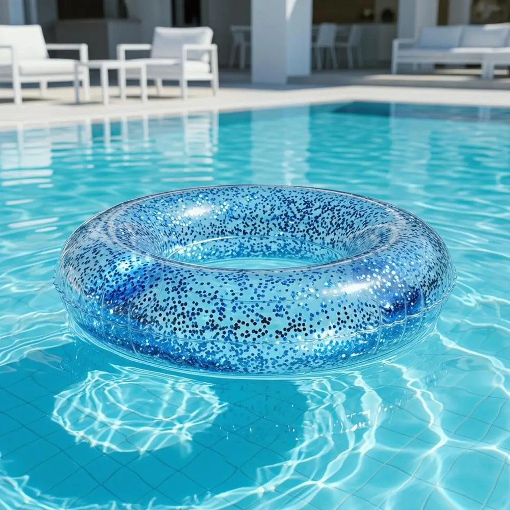 

Transparent Swim Ring Kids Adults Inflatable Leakproof Thickened PVC Swimming Ring Summer Outdoor Pool Beach Party Float Tube