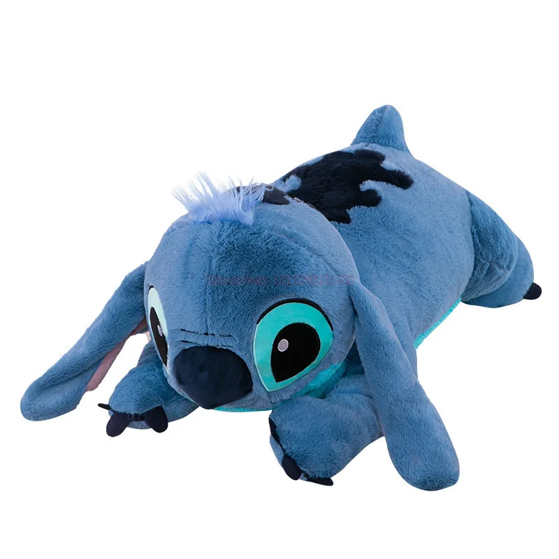 40/60/80cm Stitch Doll Disney Plush Toys Lilo&Stitch Plush Stuffed Doll Soft Pillow Prone Posture Dark/Light Blue Cute Toy Gifts