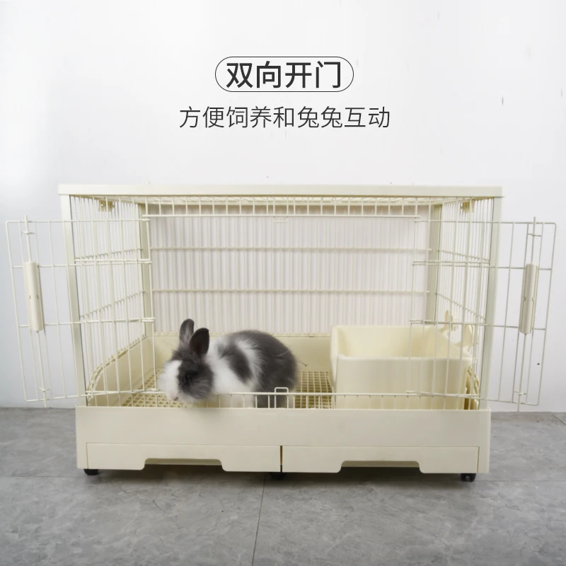 Rabbit Cage Deluxe Viewing Double Drawer Large Rabbit Cage Rabbit Supplies Pet Guinea Pig House Guinea Pig