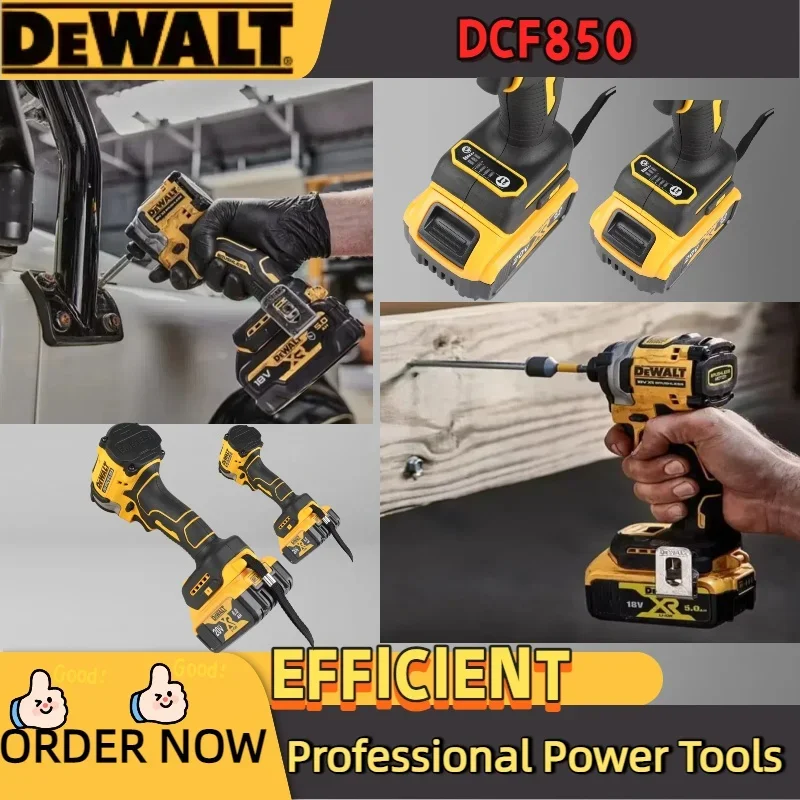 مفك براغي كهربائي Dewalt DCF850 قابل لإعادة الشحن 20 فولت، بطارية ليثيوم كهربائية، أدوات كهربائية، عزم دوران كبير أصلي