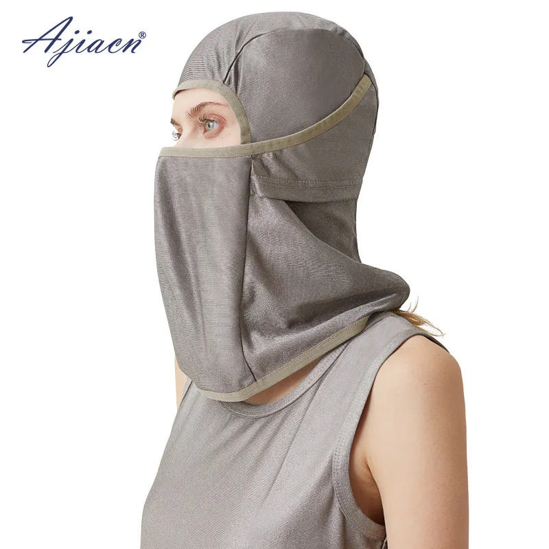 Cubierta de cabeza de protección contra radiación electromagnética, cubierta de cabeza de protección contra radiación de ordenador para teléfono móvil de fibra plateada, transpirable