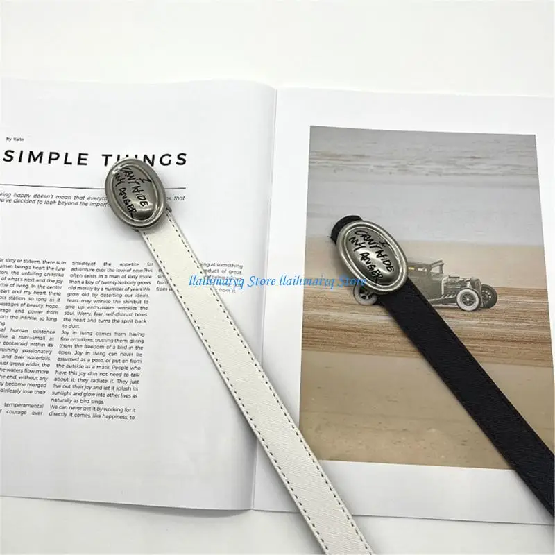 573B حزام جينز عريض للنساء المراهقات من الجنسين حزام مقاوم للاهتراء لتزيين التنورة