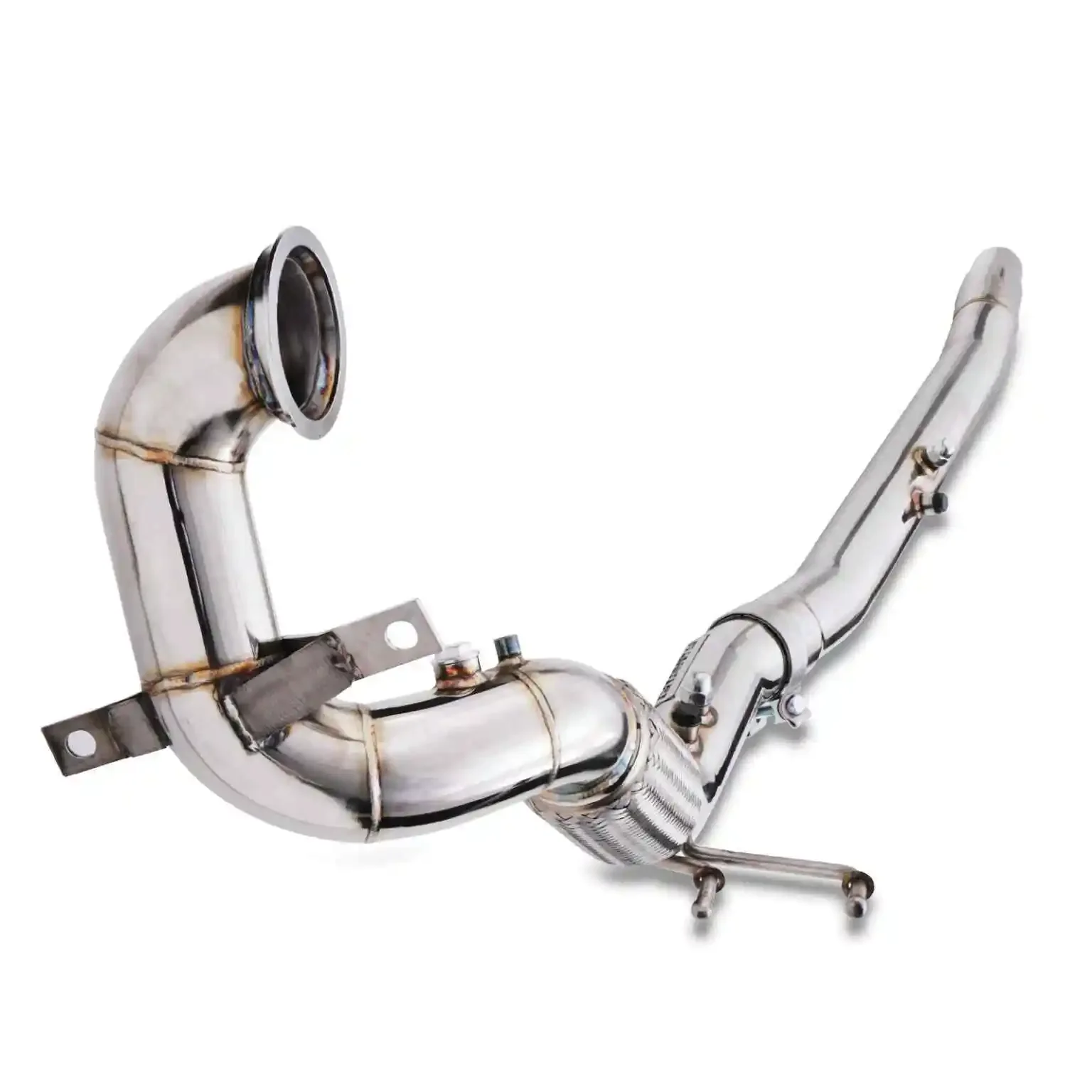 VwGolf R MK7 Tubo di scarico Produttore di motocicli Sezione testa del sistema di scarico del nucleo del convertitore catalitico personalizzato