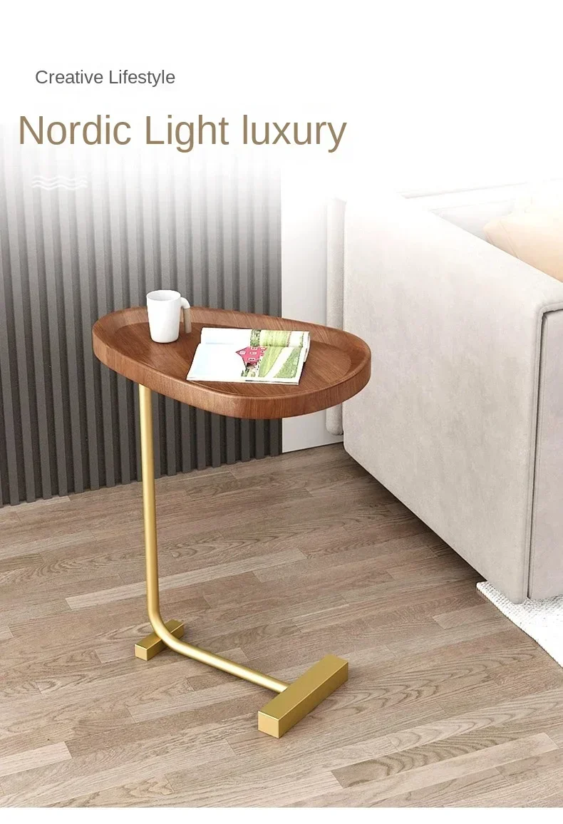 

Movable small table living room side bedroom bedside table push water cup storage rack