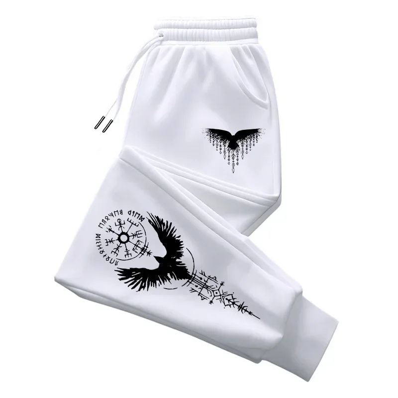 

Новое поступление 2025, мужские брюки-джоггеры, осень-зима, повседневные спортивные спортивные штаны, домашние уличные удобные брюки, древний ворон викингов