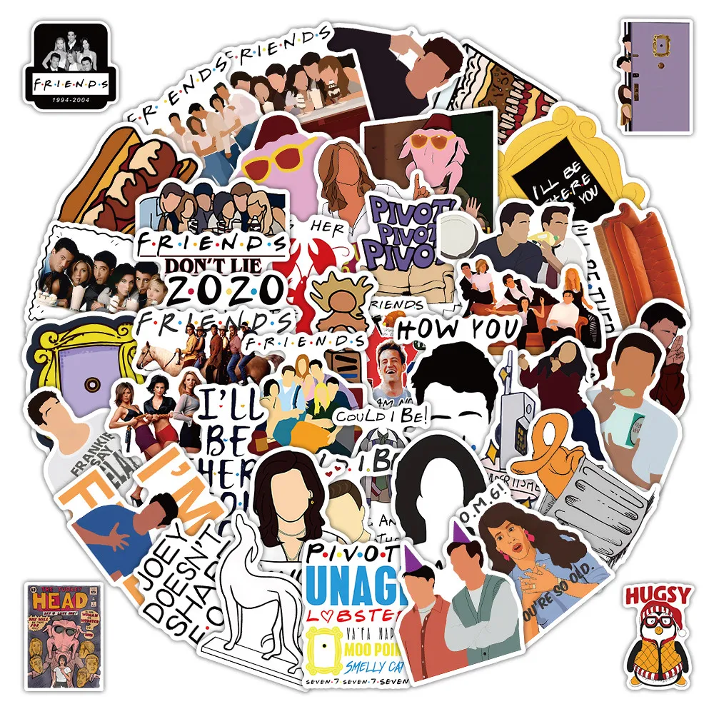 Vintage Friends TV Series Adhesive Stickers 50 Sheets for DIY Craft Decoration Giajar Sticker Store