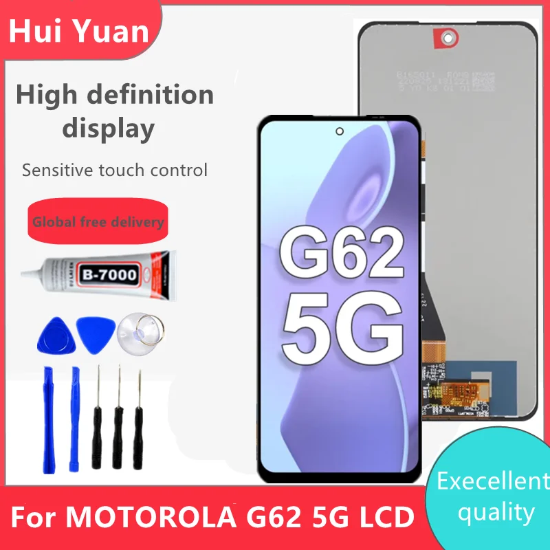 

Протестированный 6,5 ''для Motorola Moto G62 5G ЖК-дисплей сенсорный экран дигитайзер в сборе запасные части для Moto G62 дисплей