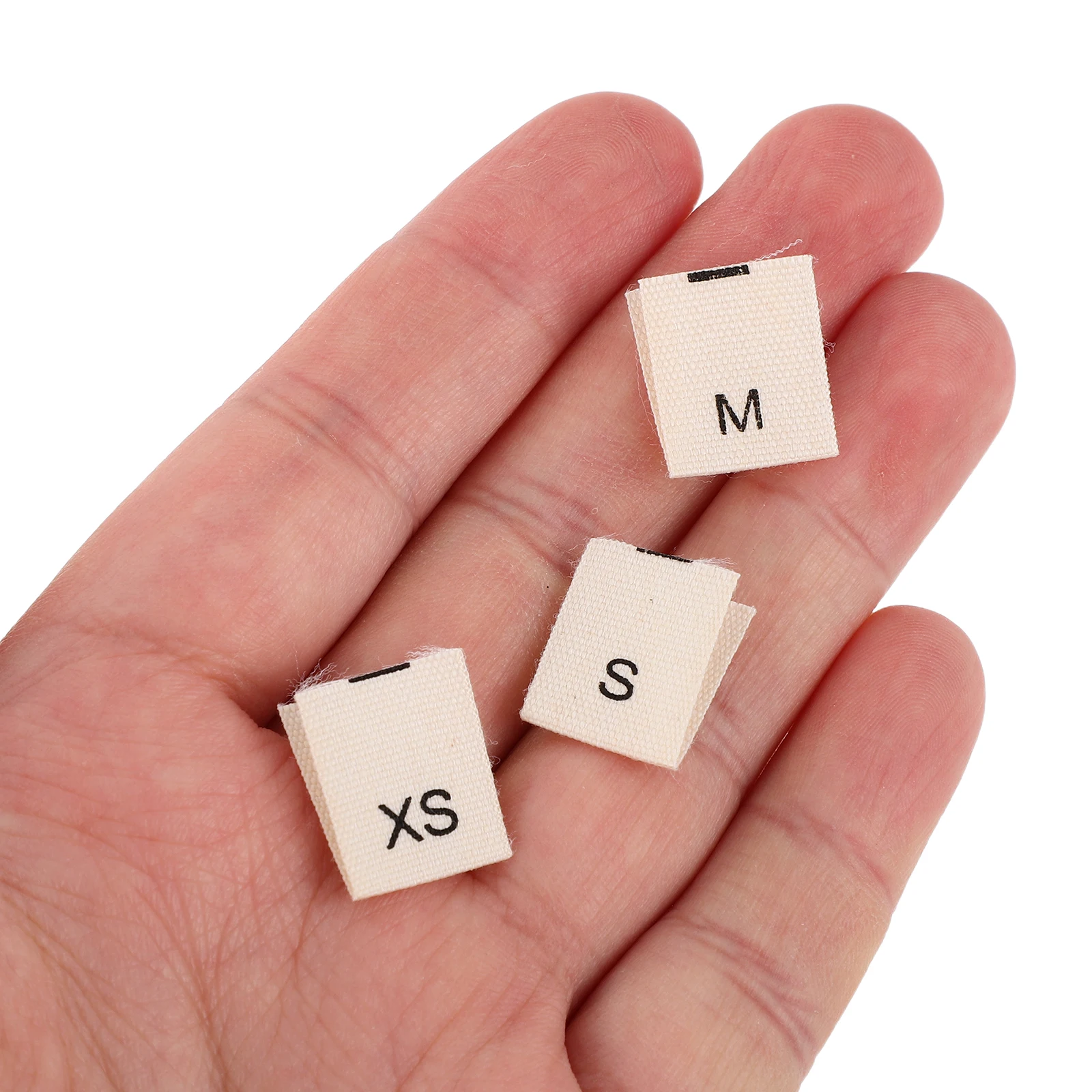 

1400Pcs Clothing Size Labels Soft Cotton Fabric Sewing Woven Garment Tags Beige Xs-3Xl Long-Lasting Clear Prints for Clothes