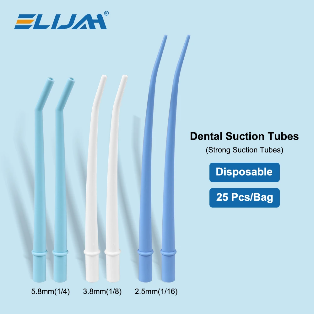 

ELIJAH 25 Pcs /bag Disposable Dental Surgical Tools Aspirator Elbow Suction Saliva Ejector Tip Tube Dental Tools