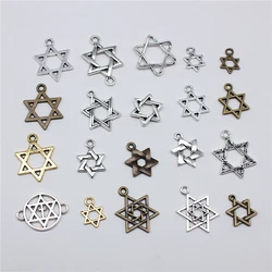 20pcs Hexagram Star Of David Charms Pendants For Bracelet Jewelry Making DIY Handmade Craft