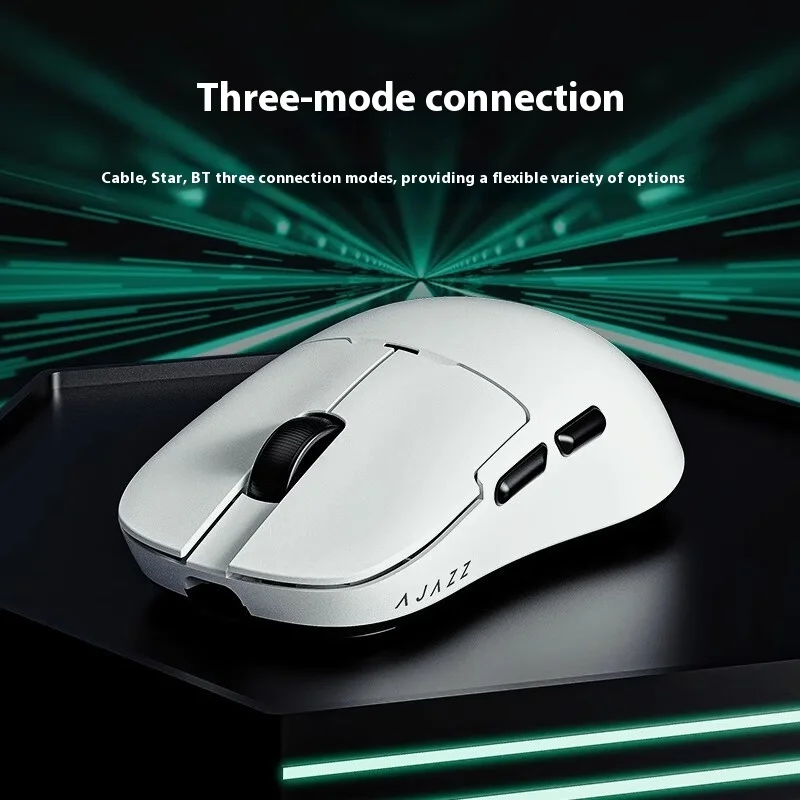 AJAZZ AJ159 NL Wireless Mouse 800mAh Compatible with Games and Office PAW3395 1K Polling Rate Nearlink BT Wireless Mouse