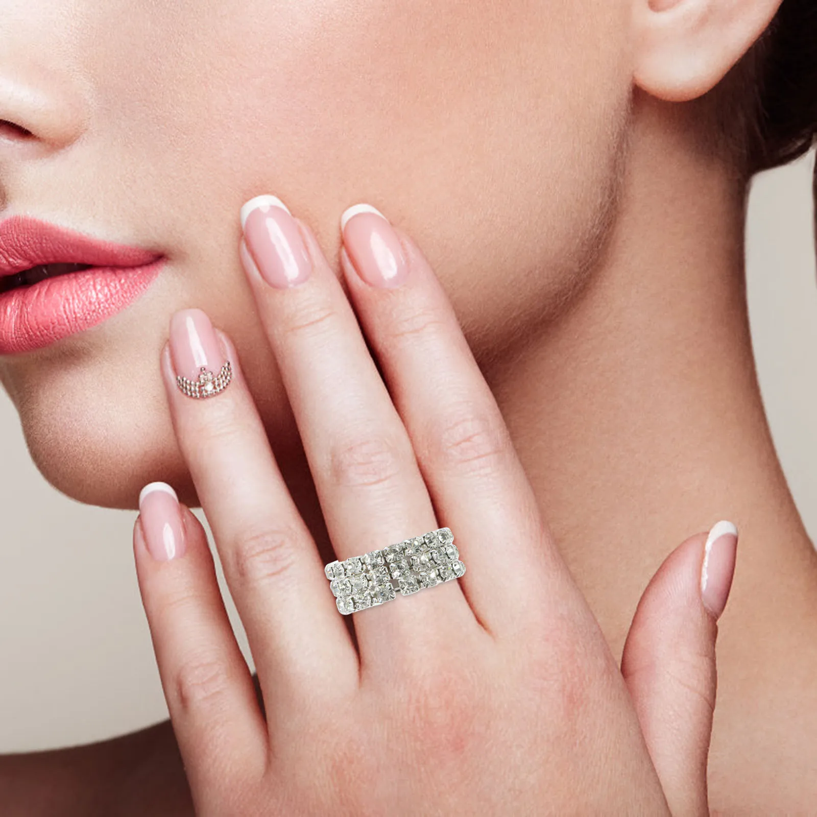 

1Set Rhinestone Jewelry Set Women Necklace Earrings Ring Bracelet Wedding Party Bridal Gift Bride Jewelries Bridal Jewelry Set