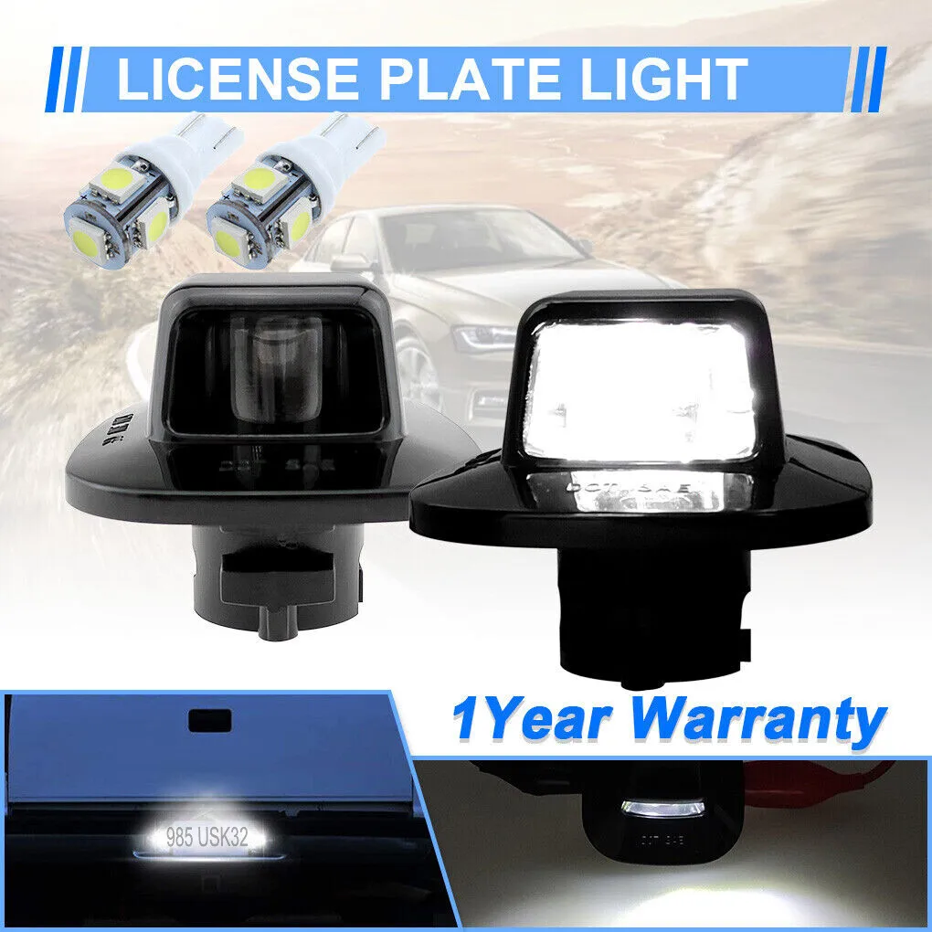 Winetis 2 قطعة لسيارة تشيفي شيفروليه جي إم سي C/K الضواحي تاهو يوكون 6000K أبيض LED كروم مصباح علامة رقم مصابيح لوحة الترخيص #1