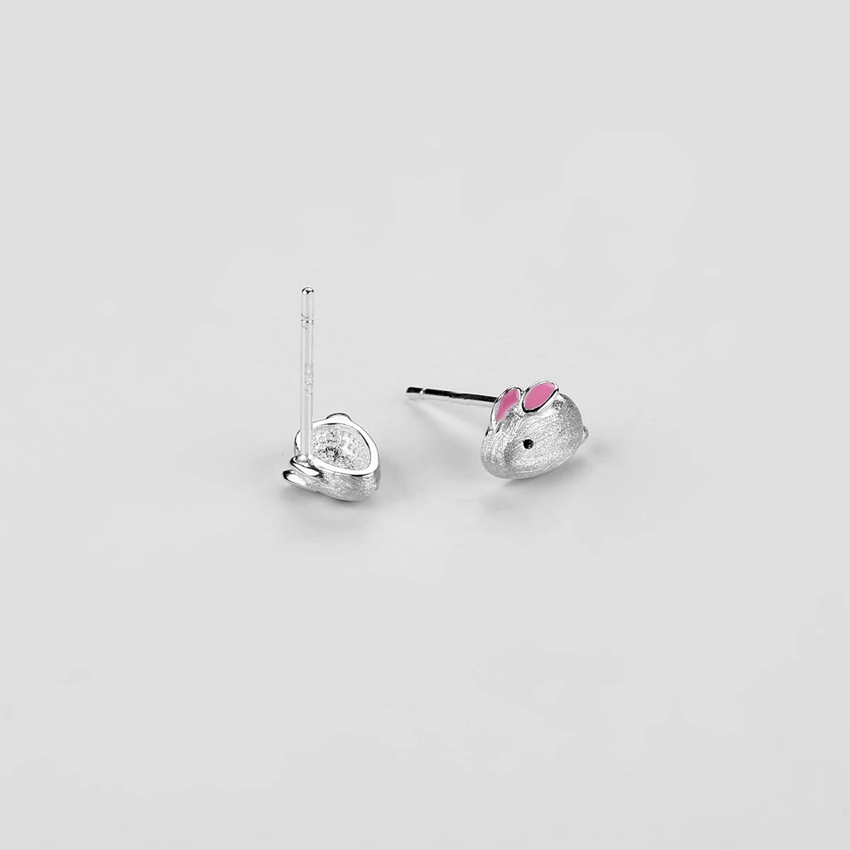 RYJU-Boucles d'oreilles lapin en argent regardé 925, boucles d'oreilles de travailleurs de la fête, accessoires minimalistes, bijoux de fête mignons, animal