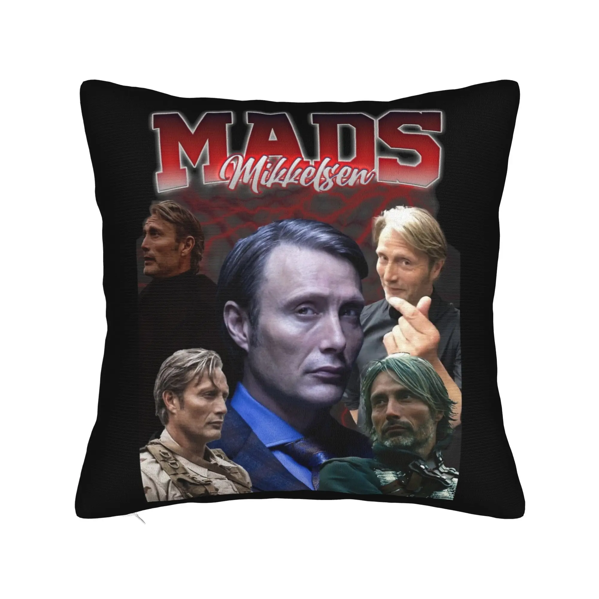 Mads Mikkelsen Pillowcase Double-sided Printing Cushion Cover Decorations  Pillow Case Cover Home Zipper