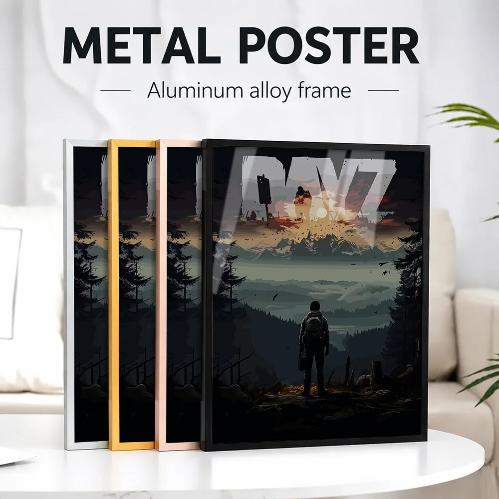 DayZ Game Featuring Survivor Metal Poster With Aluminum Alloy Frame Personalized Photo Dark Mission Style Wall Art For Bedroom