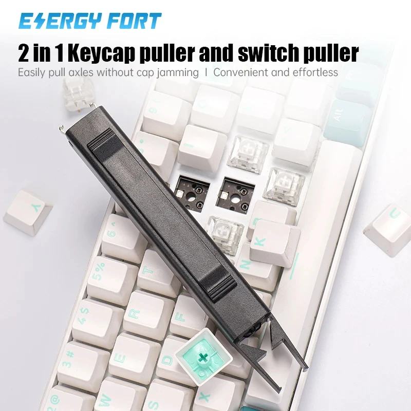 Hot Swap Key Puller, Keycap Ajustador, interruptor portátil removedor para fixação de teclado mecânico, ação DIY ferramenta de limpeza, 2 em 1