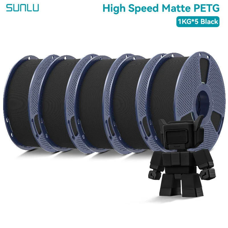 SUNLU 5KG Mattes PETG Hochgeschwindigkeits-3D-Drucker-Filament 1,75mm Hochfestes Schnelles Glattes Druckmaterial PETG-Filament für FDM 3D-Drucker