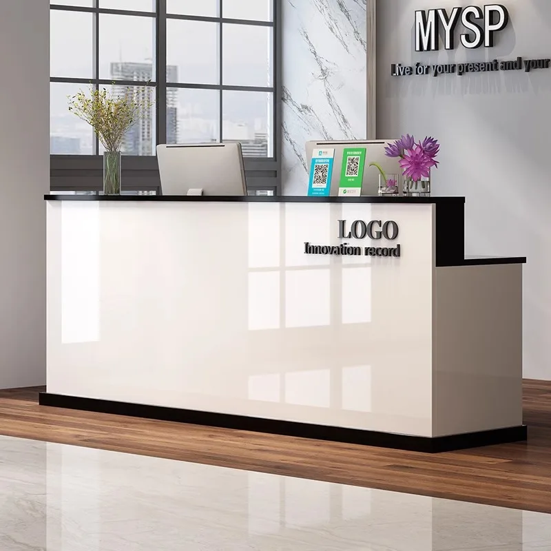 

Study Table Reception Desk Wooden Front Salon Service Desk Counter Rostrum Mobile Scrivania Per Ufficio Modern Furniture