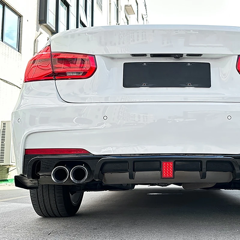 

Rear Bumper Diffuser Lip For BMW F30 MT MP 325i 330i 2013-2019 Dual Exhaust Black Lip With Light Splitters Valance Spoiler