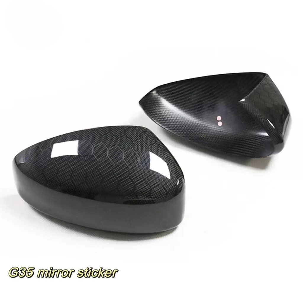 for Infiniti G35 Coupe 2004-2006 Dry Carbon Fiber Rearview Mirror Cover Mirror Cap Sticker