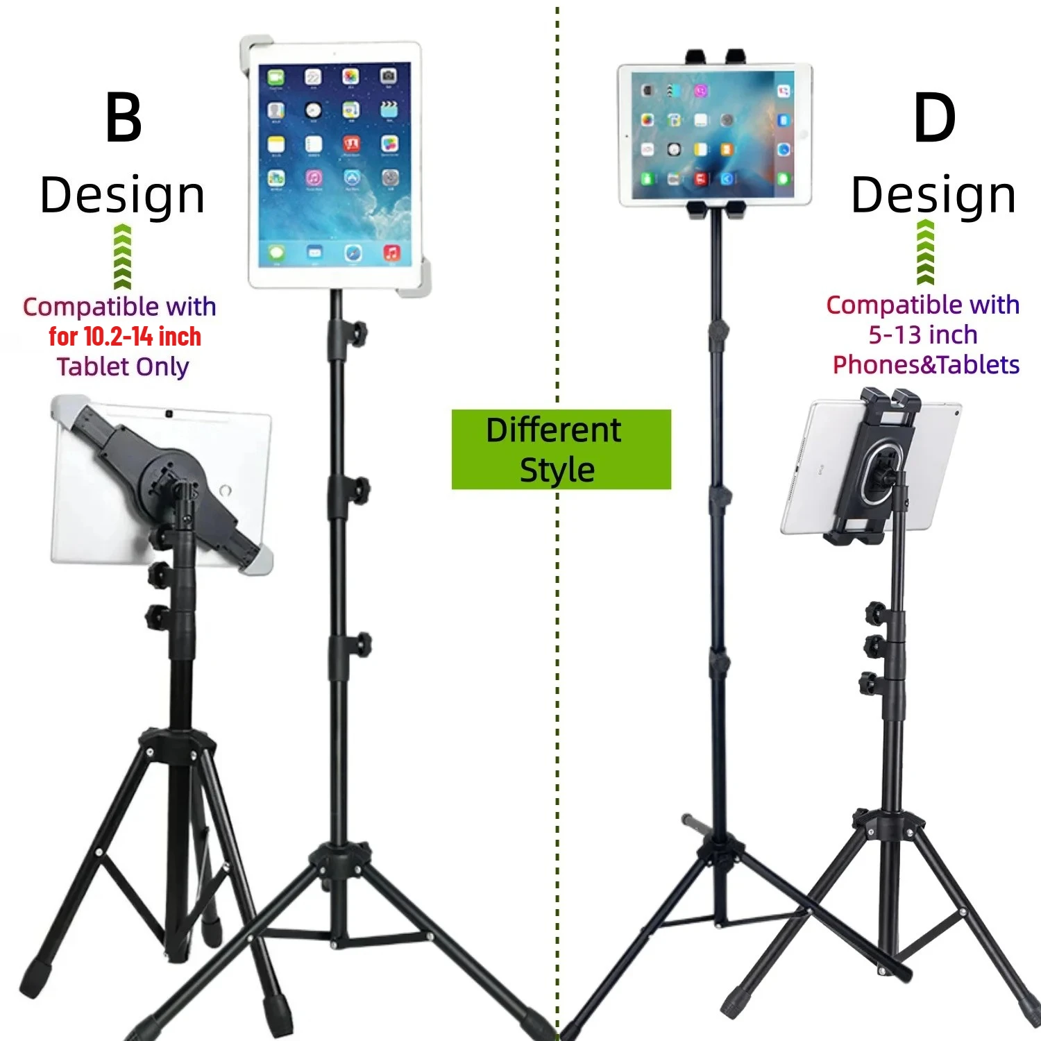 Foldable Floor Tablet Tripod Stand Mount for IPad Samsung Lenovo Huawei Xiaomi Universal 7 - 14 Inch Tablet Holer 360 Rotating
