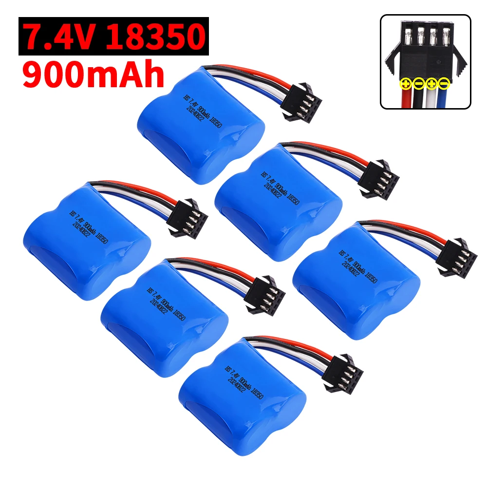 SM-4P Plug 7.4V 900mAh 18350 Li-ion Battery For HJ808 HJ813 HJ815 UDI 001 UDI001 HQ960 Remote Control High-speed Boat Battery