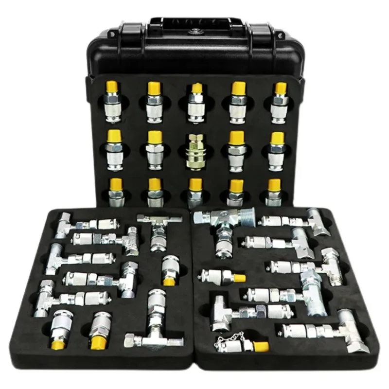 20 joints 14 tees Excavator Pressure Test Tee Pilot Distribution Valve Travel Hydraulic Maintenance Pressure Gauge Adapter Kit