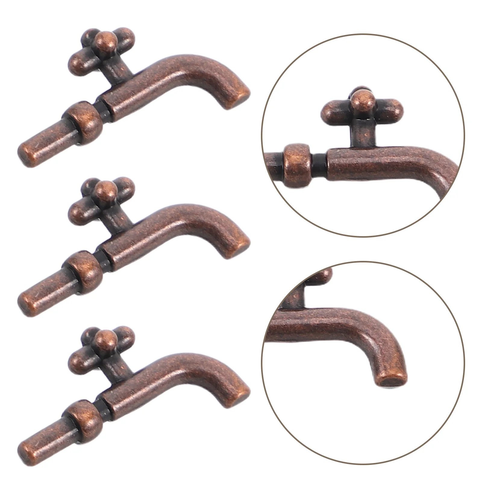 

10 Pcs House Faucet Toy Ornament Fake Dollhouse Diy Decorations Alloy Artificial Model Bathroom Child