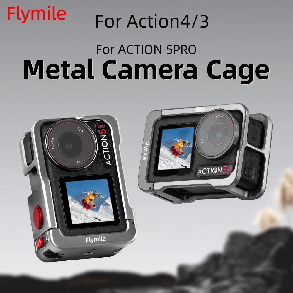 

Подходит для DJI OSMO ACTION 5 Pro/4/3, спортивная камера с клеткой для кроликов, металлическая защитная рамка, аксессуары для расширения Action 4/3, аксессуары