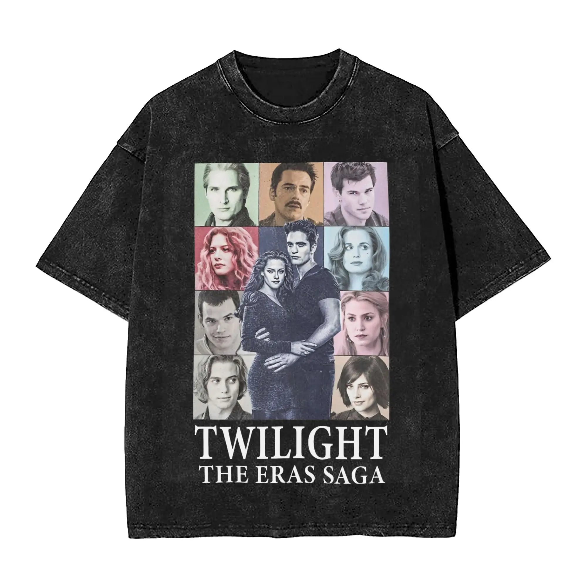 Washed T Shirt Twilight Eras Tour Hip Hop T-Shirt Oversize Edward Cullen Streetwear Summer Tops Tee Shirt for Men Women