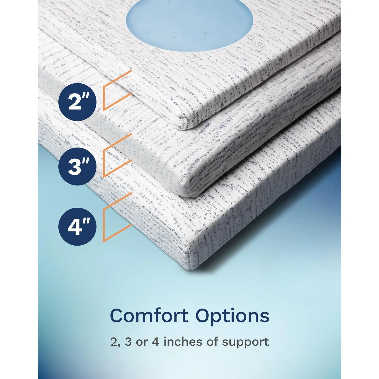 Topper de colchão de espuma viscoelástica de 3 polegadas Queen - Select Almofada de colchão ventilada de alta densidade - Capa de rayon removível premium