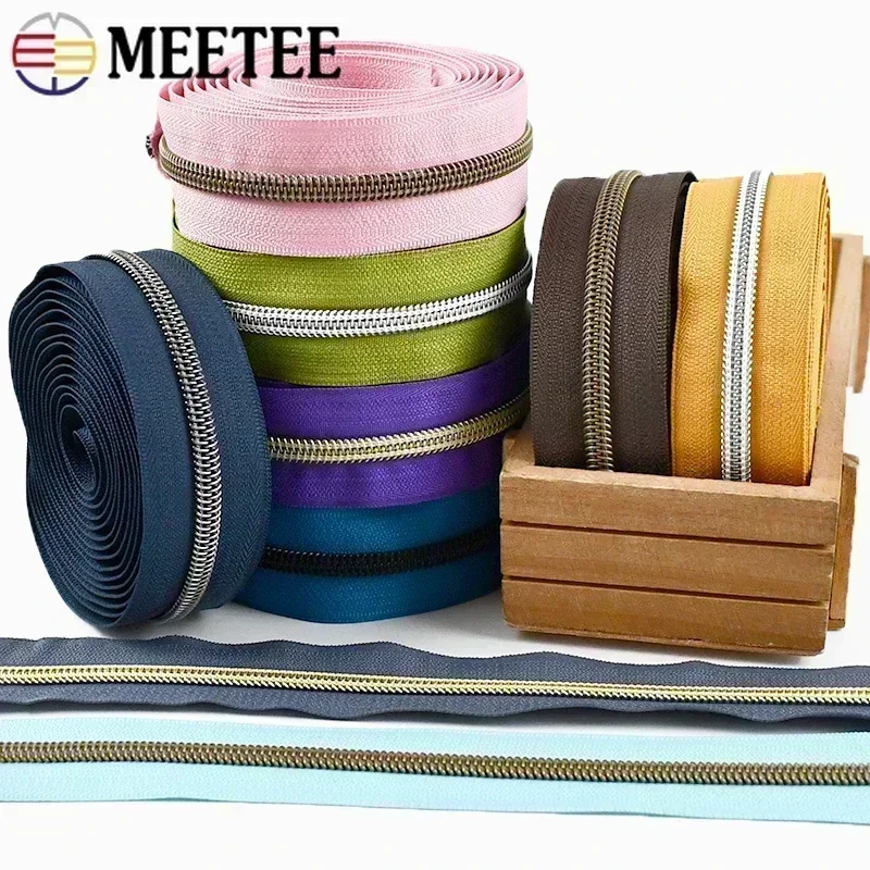 10-50Meters 5# Nylon Zipper Tapes for Bag Clothes Plastic Zips By The Meter Closures Zip Repair Kit DIY Sewing Accessories