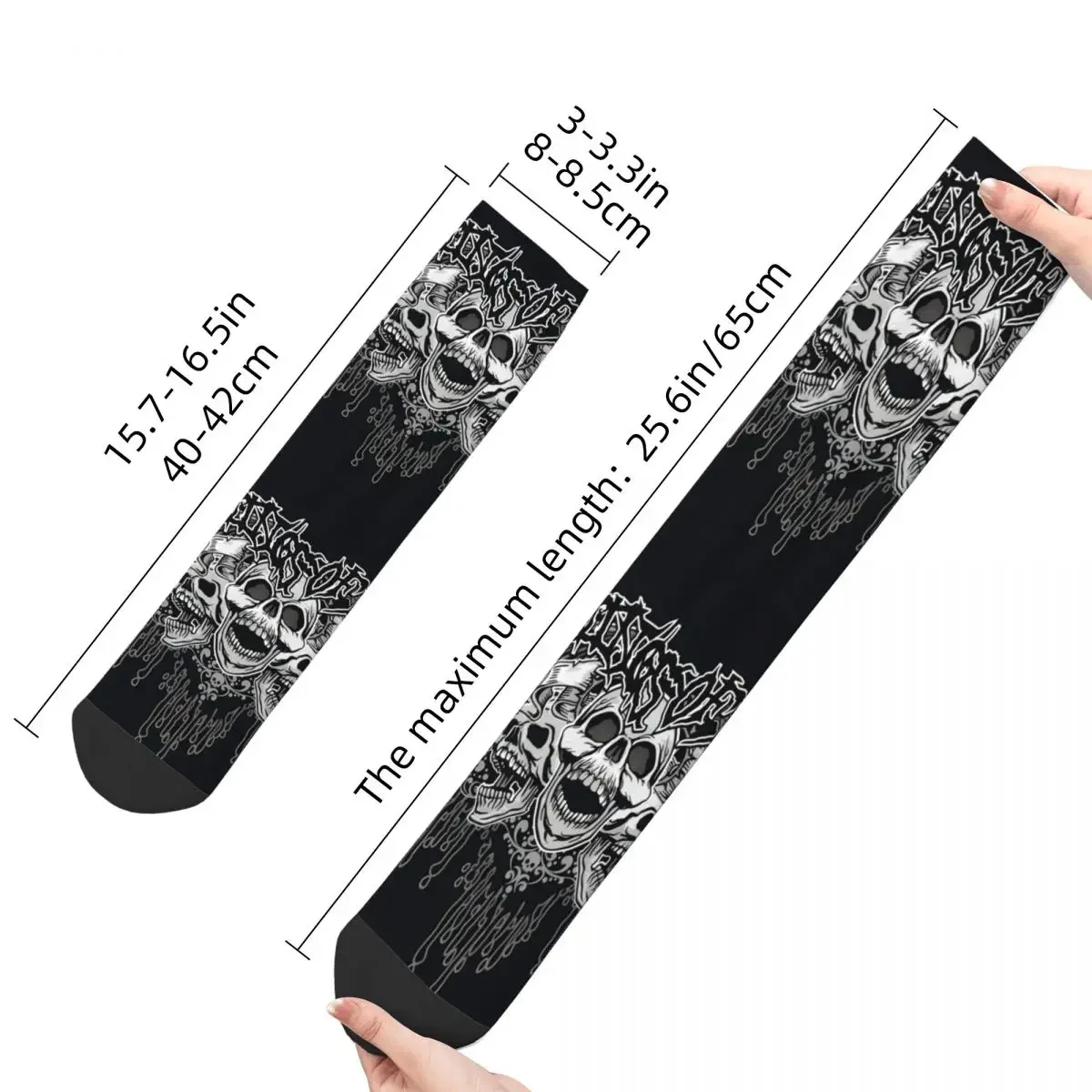 Crazy Sock For Men Gothic Sign Skull Grunge Vintage Design Vintage Grunge Skulls Quality Pattern Printed Crew Sock Casual Gift