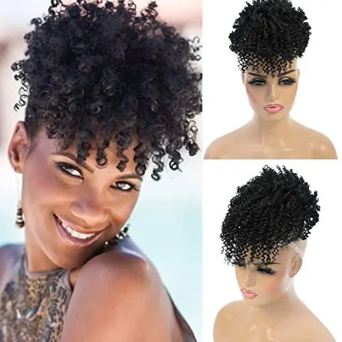 Afro Short Synthetic Twist Braided Wigs Black High Temperature for Black Women All Machine Drawsting Wigs Daily Use