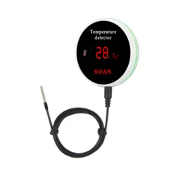 Tuya Wifi Temperature Sensor Wire Digital Smartlife Thermometer Room Water Pool Thermostat Alarm EU Plug