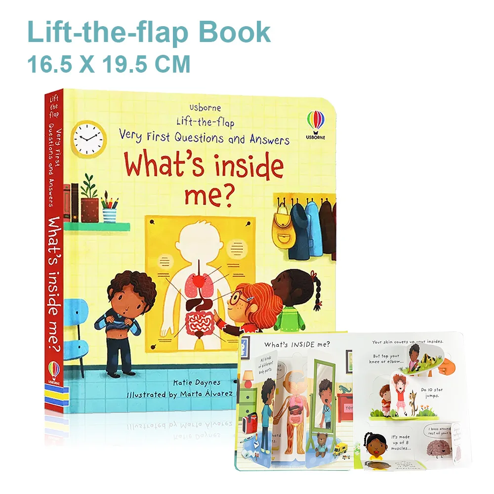 What's Inside Me Usborne Books Lift The Flap Very First Q&A Kids Picture Book in English Board Books Montessori Learnig Toys