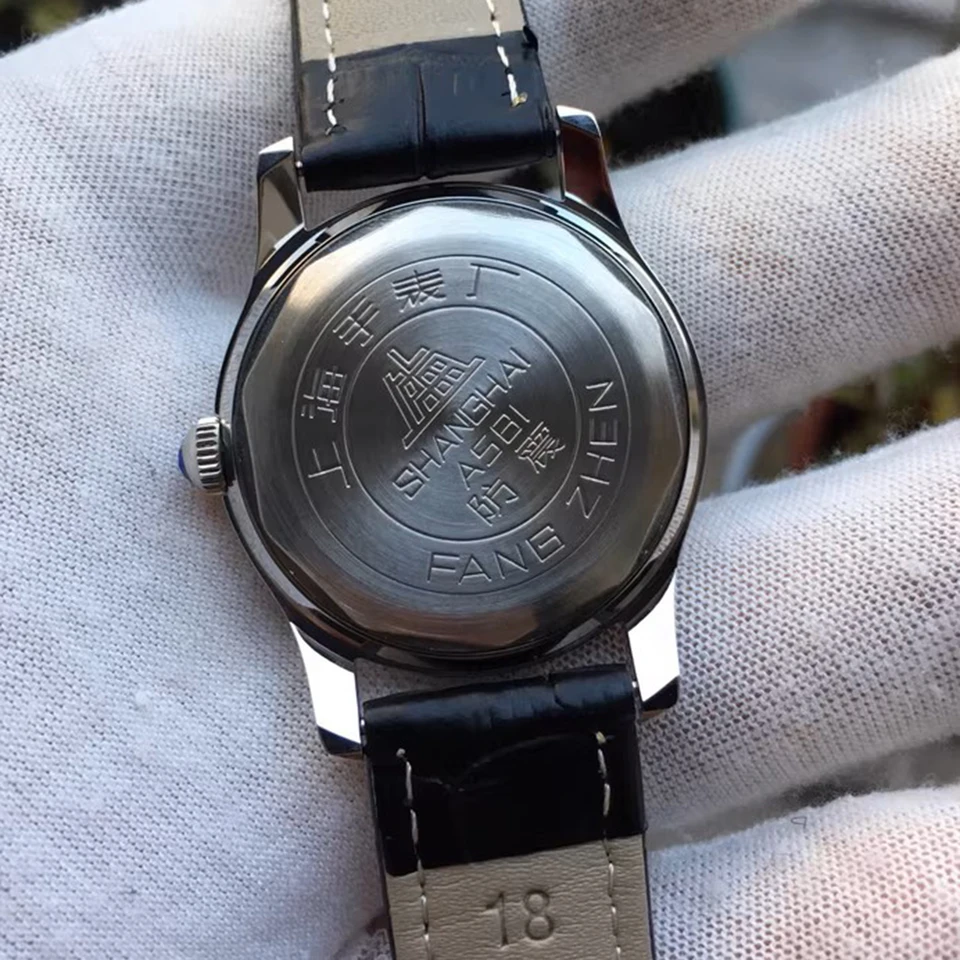 Vintage Shanghai Watches Men 36mm Hand Wind Mechanical