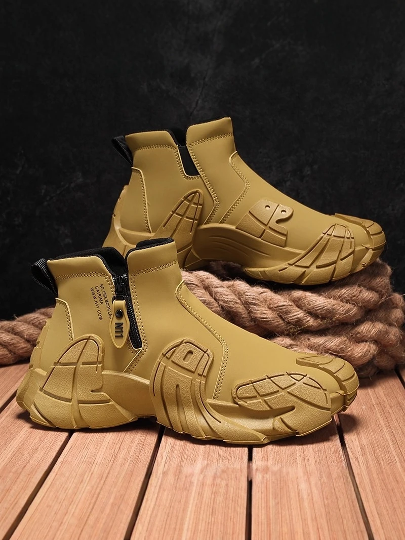 

Водонепроницаемые высокие мужские ботинки 2026: Новинка зимнего сезона, трендовые, нескользящие, для работы, защиты и спорта, повседневные...