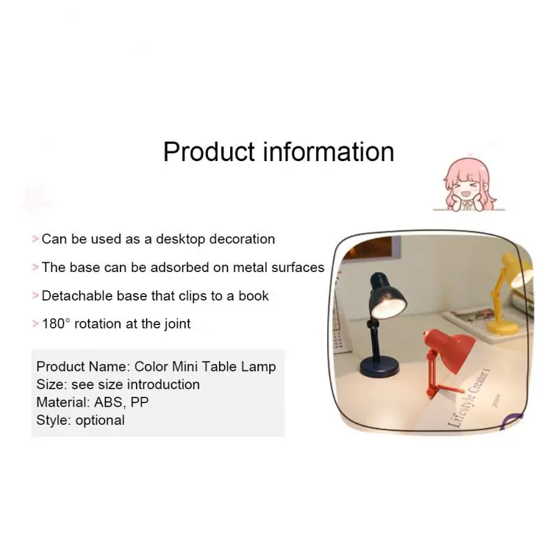 LED Mini Table Lamp Foldable Night Book Lamps Computer Eye Protections For Night Study Travel Portable Magnetic 2W Table Lamp