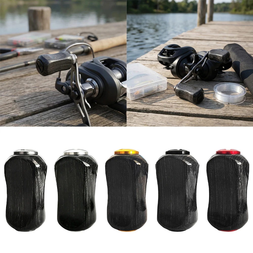 Waterproof Reel Parts Fishing Reel Handle Knob Reinforced Natural Wood Lightweight Comfortable Design Smooth Operation Bearings