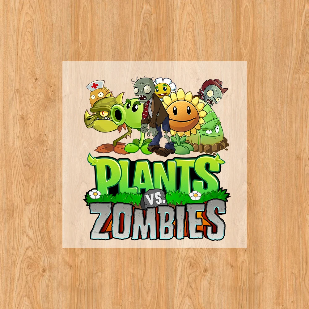 Plants Vs. Zombies Iron on Patch Hot Transfer Stickers DIY Clothes Kids Bags T-shirt Design Cute PVZ Pattern Backpack Decor Gift