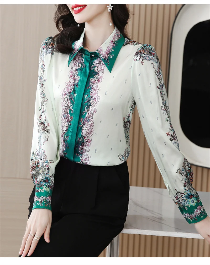 FANIECES S-4XL Fashion Baroque Women Shirt Long Sleeve Vintage Blouse Spring Autumn Luxury Tops Camisas Y Blusas قمصان وبلوزات