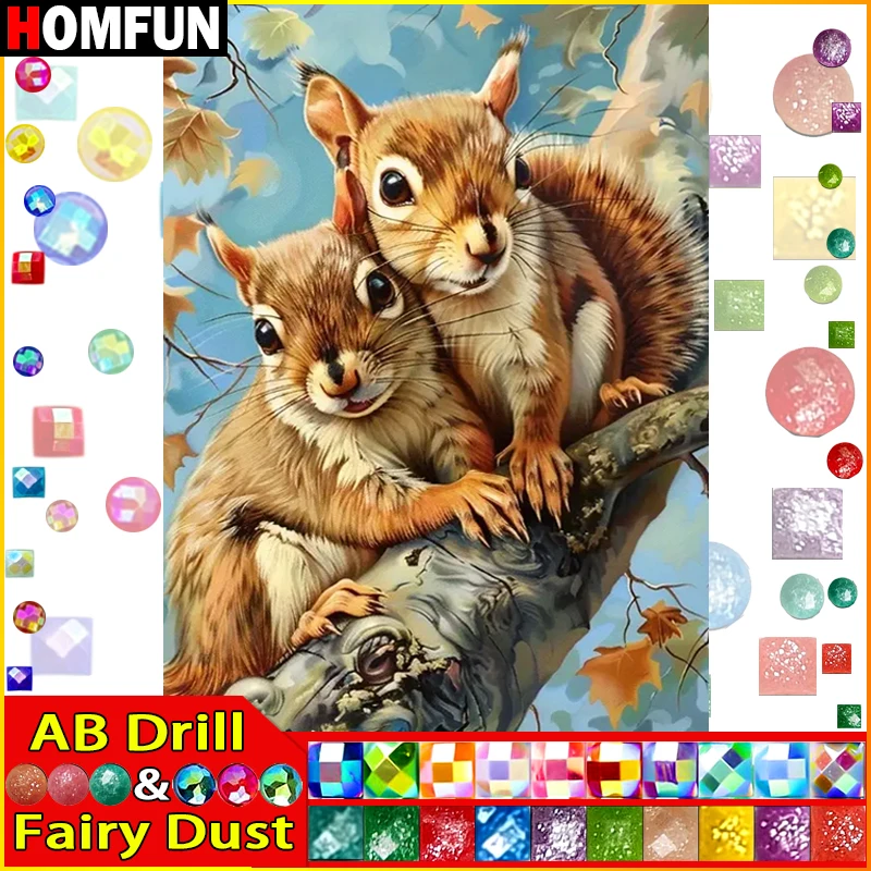 

HOMFUN сказочная пыль AB 5D DIY полная алмазная вышивка "животное белка" алмазная живопись вышивка крестиком горный хрусталь украшение дома