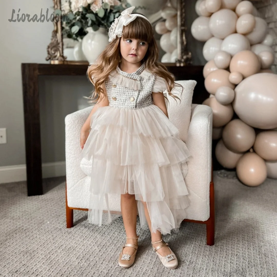 Customized Flower Girl Dress Formal Evening Gown Formal Tulle Gown Layered Dress Wedding Party Attire свадебное платье