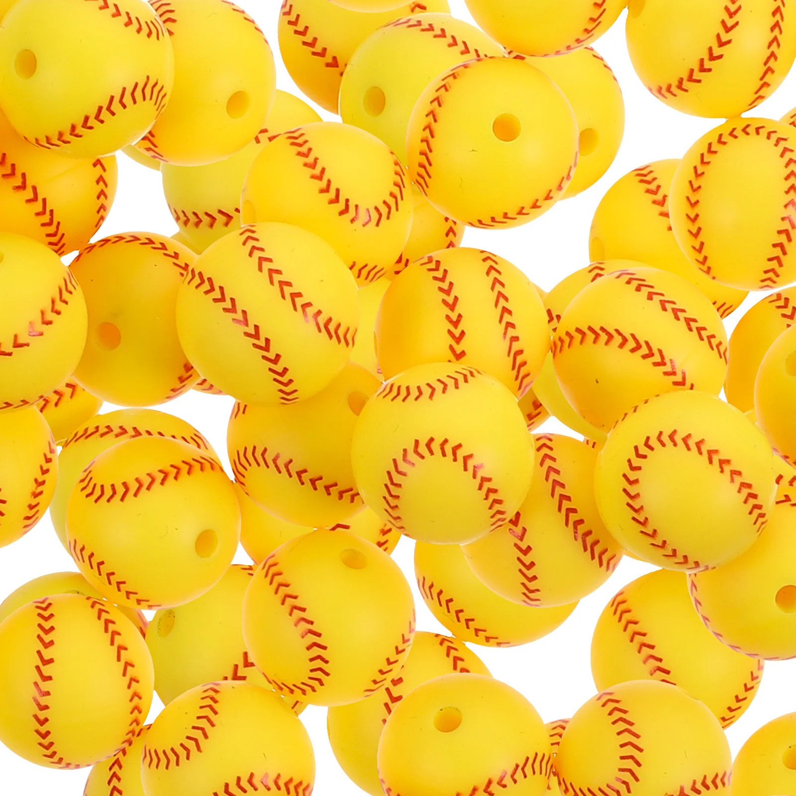 50Pcs Sports Beads for Keychain Making DIY Pendant Charms Smooth Sturdy Safe Material Jewelry Accessory Beads for Crafts