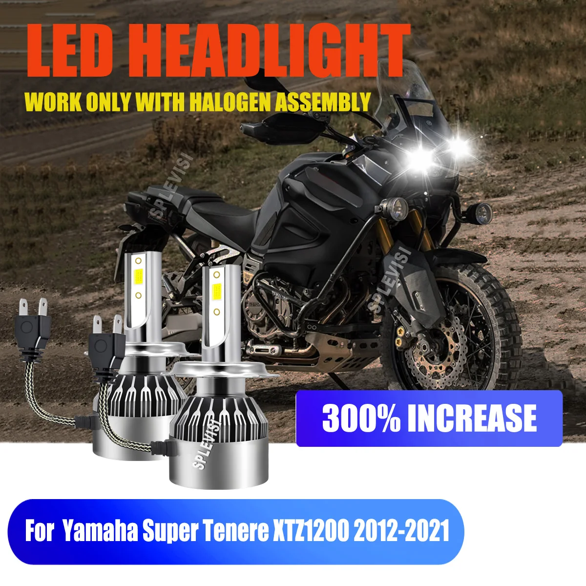 

H7 Motorcycle Led Headlight Silver Body 45W 12v DC For Yamaha Super Tenere XTZ1200 2012 2013 2014 2015 2016 2017 2018 2019-2021